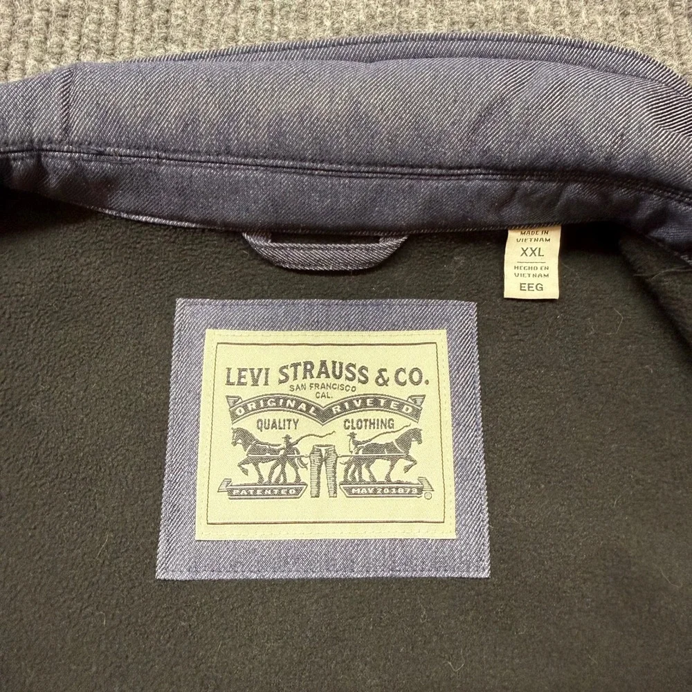 Levi's Mens Soft Shell Trucker Jacket XXL Blue Heather Full Zip Casual‎ Coat